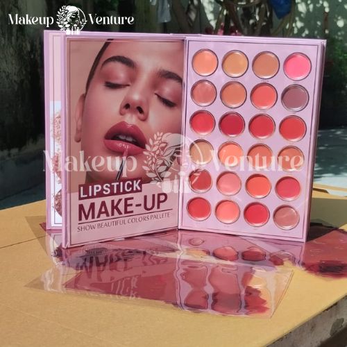 Mocallure 5 Step Makeup palette with lip colors and 'Makeup Venture' branding