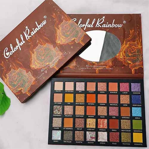 Colourful Rainbow Eye Shadow Palette - 40 Magnetic Shades