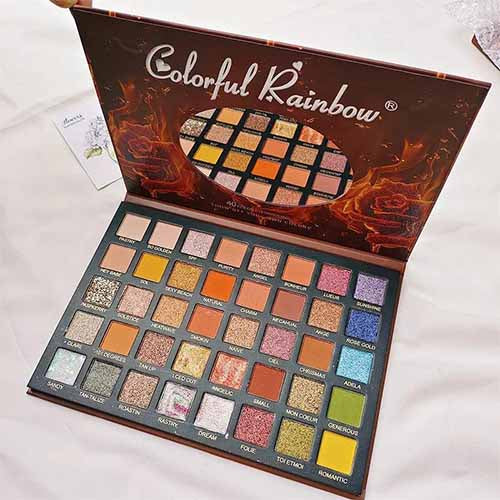 Colourful Rainbow Eye Shadow Palette - 40 Magnetic Shades