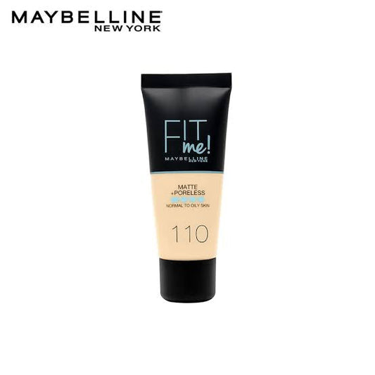 Maybelline - Fit Me Liquid Foundation Matte & Poreless  (110 Porcelain) 30ml