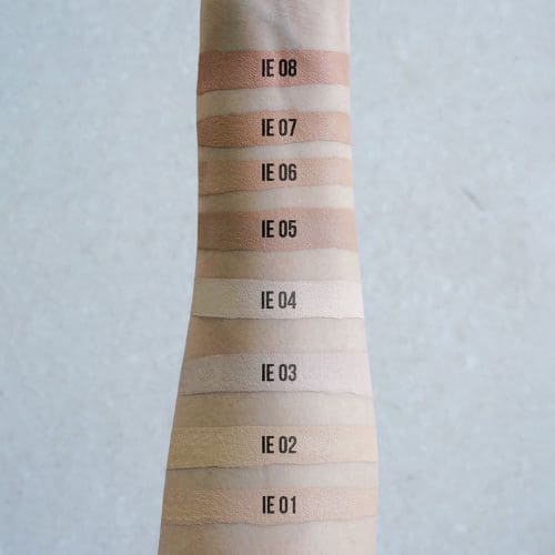 St London Imperfections Eraser IE Set of beige color swatches with numbers on a light gray background
